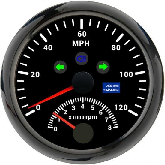 New 85mm Digital Car Truck Boat GPS Speedometer Gauge 0-200KM/H 0-120kmh Speed Meter Tachometer 8000RPM for Car Boat ATV