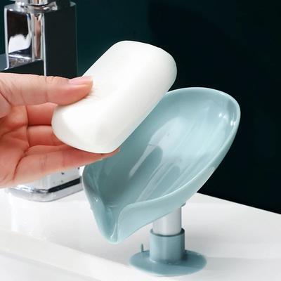 1-4PCS Soap Box Holder Drain Water Soap Dish Leaf Shape Soap Box Shower Soap Cup Soap Container Modern Home Bathroom Accessories