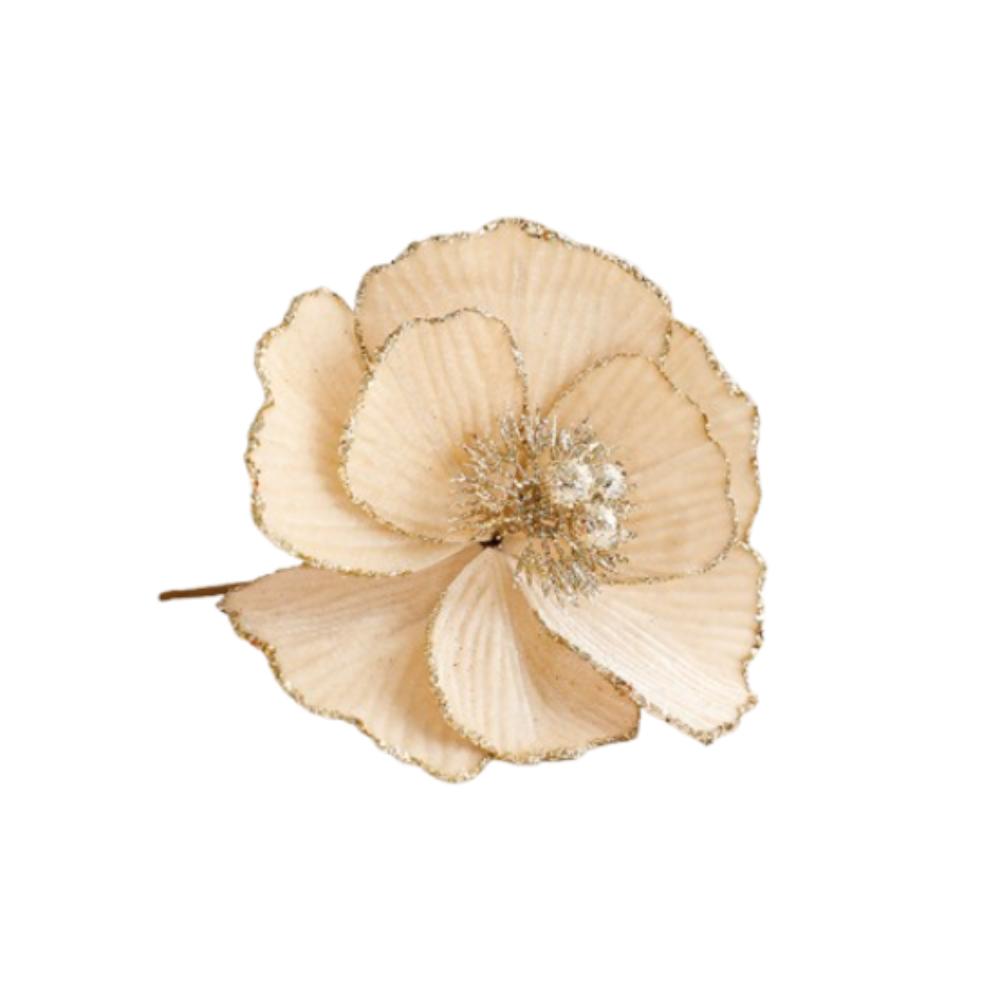 Large Glitter Artificial Christmas Flowers DIY Fake Flower Xmas Tree Ornament for Home New Year Decoration Sequin Flower Navidad