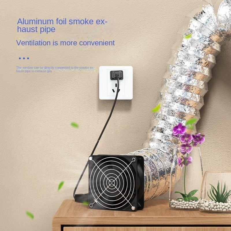 12*12*3.8cm Smoke Absorber ESD Fume Extractor Fan Pipe Duct Exhuast Fan Adjustable Speed Solder Household Pipe Tub Ventilation Fan