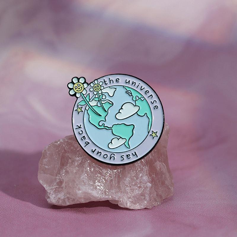 Care Stylish Cartoon Metal Brooch Unique Letter Decorated Pin For Fashionable Men Women And