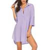 Fashion Womens Color V-Neck Women's Pockets Long Sleeved Shirts Top