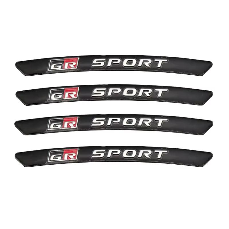4Pcs Aluminium Car Wheel Sticker Emblem Badge For Toyota GR Sport Logo Gazoo Racing YARiS Corolla RAV4 C-HR Camry Supra Prado