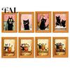 Decorative Soft Magnetic Stickers Wooden Black Cat Fridge Magnet, Seasonal Cartoon Kitchen Bathroom Decor, Autumn Home Decorations Cute Theme