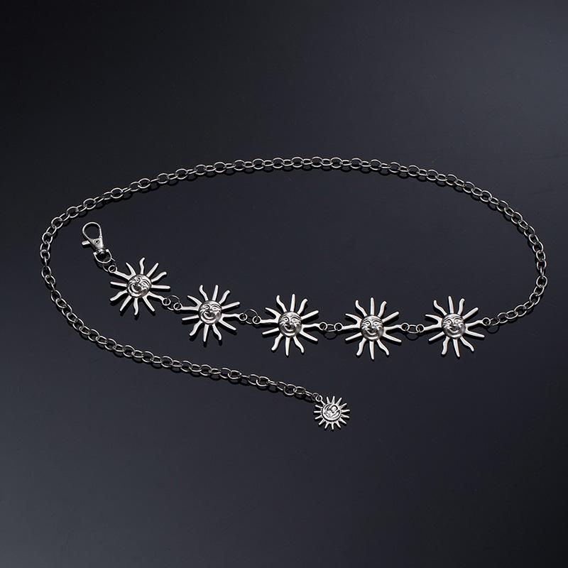 Atmospheric metal waist chain, women's adjustable dress waist, multi-layer premium chain belt.
