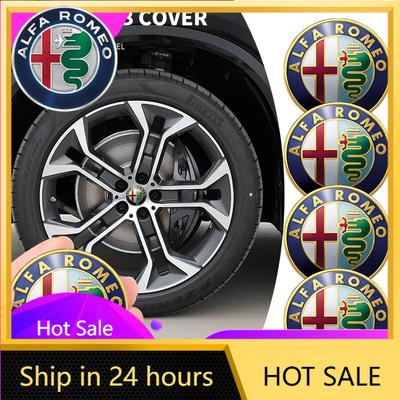 Car Stickers For Alfa Romeo 4Pcs 56mm Car Wheel Stickers Center Hub Cap Car Emblem Badge Decal For Alfa Romeo Giulietta GT 159 1