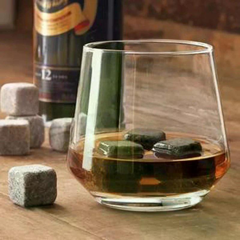 Whiskey Stones And Whiskey Glass Gift Set, 8 Natural Whisky Stones 1 Crystal Whisky Glasses In Exquisite Wooden Box