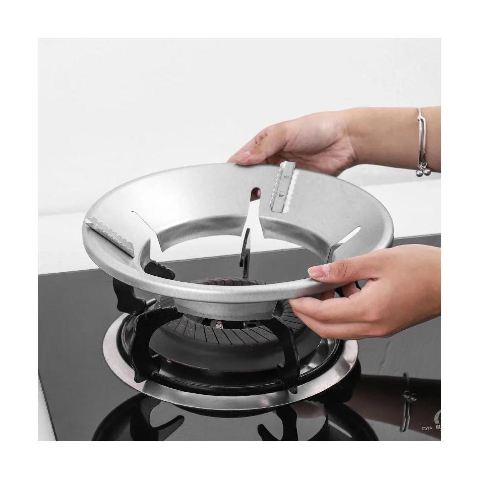 Home Gas Stove Fire Wind Proof Energy Saver Cover Wind Shield Bracket Disk Fire Reflection Windproof Stand Kitchen Cooker Cover