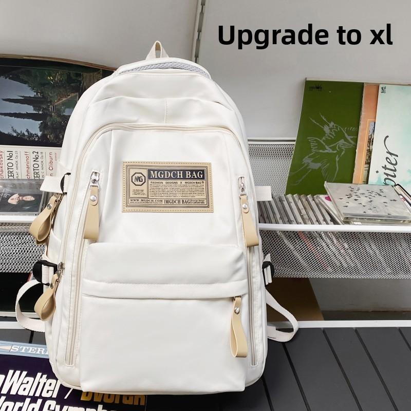 Nylon Material Anti-theft Backpack For Middle School Students Black/red/white/khaki