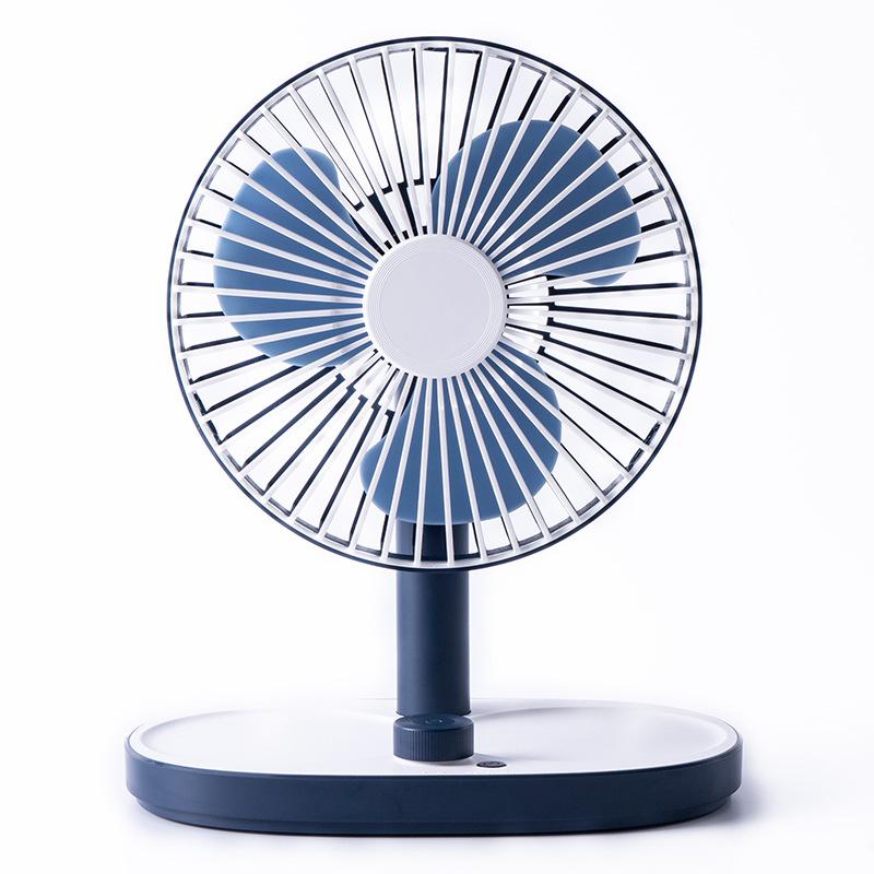 Portable Mini USB Charging Fan Desktop Standing Adjustable Electric Fan dark blue#0