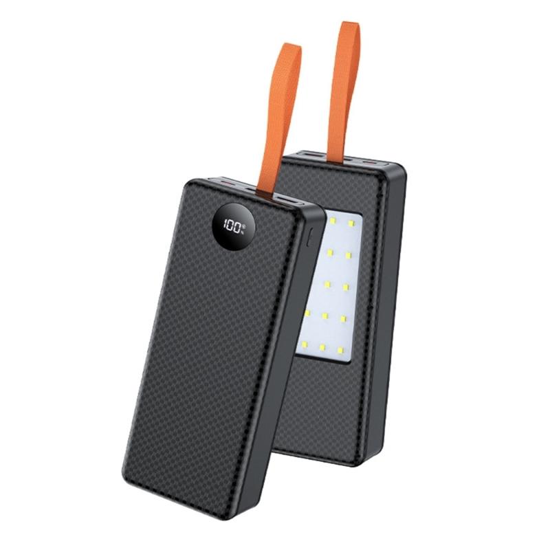 LED Camping Light Integrated Battery Box for 16 Slots 21700 Batteries DIY Charging Case with Multi Function