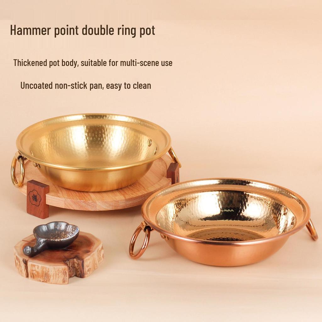 Grote Roestvrijstalen Hete Pot in Koperstijl voor Schaap, Lam en Vis