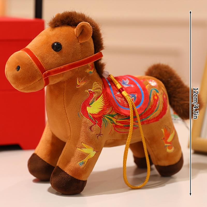 Horse Year Plush Pony Keychain Mascot Pendant Plush Pony Spring Festival Christmas Party Gift Pony Pendants Decoration Gifts