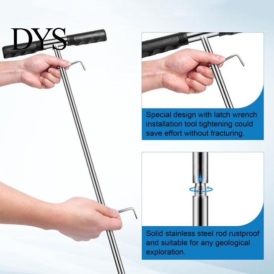 Geological Exploration Tool Soil Sample Probe Set Stainless Steel Collecting with High-quality Core Sampler T-Handle Adjustable Rustproof Easy