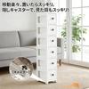 Slim Storage Cabinet, 27cm Wide, for Narrow Spaces, Drawers, Sliding Drawers, with Casters, Ideal for Refrigerator Sides, Corners, and Other Small Spa