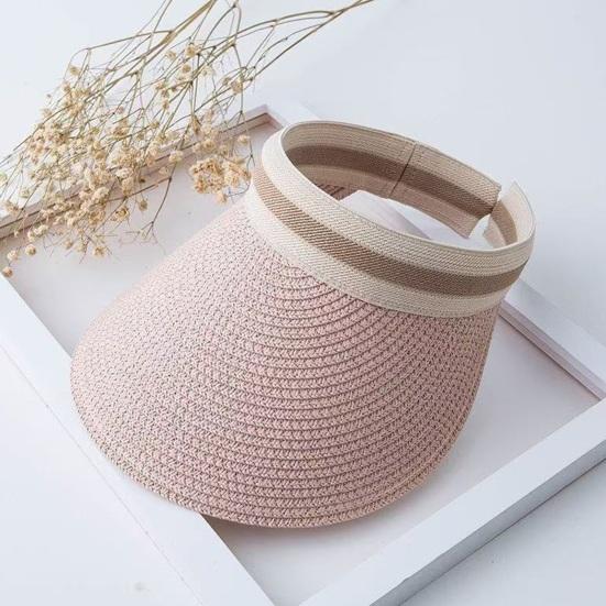 Summer Foldable Sun Hat, Breathable Braided Straw Hat, Portable UV Protection Hat for Beach Travel Hiking