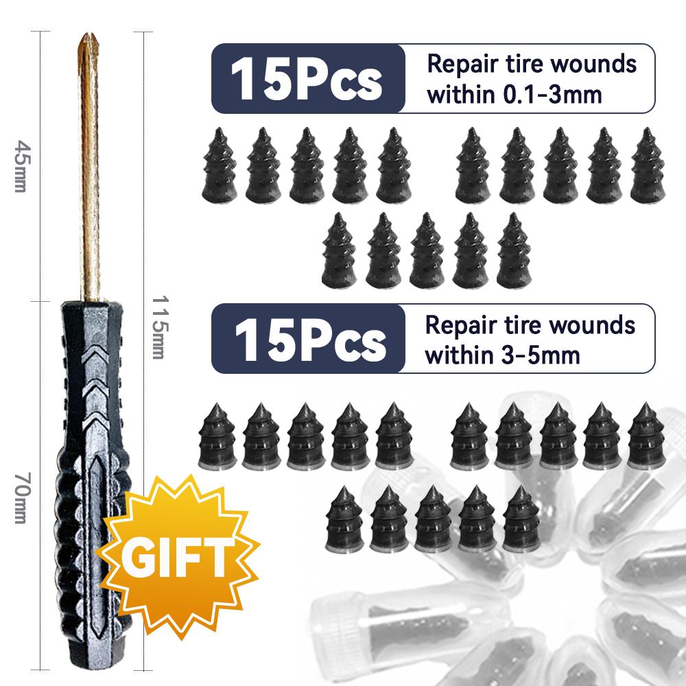 50PCS Auto Vacuum Tire Repair Nails Wholesale Tyre Repair Tools for Moto Bike Tire Repair Nail Kit Puncture Tyre Rubber Nails