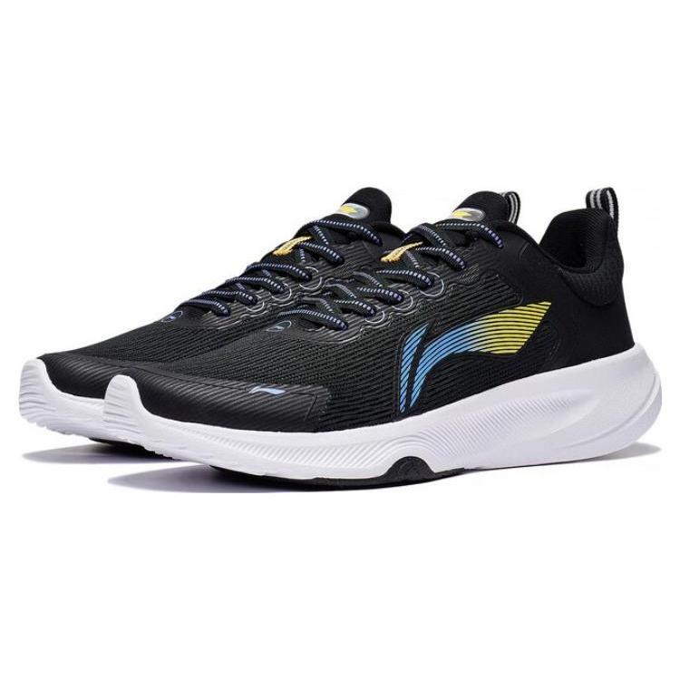 Li Ning Lanying Light Breathable Rebound Abrasion Resistant Low Top Badminton Shoes Men's Black Yellow Blue AFVT011-1