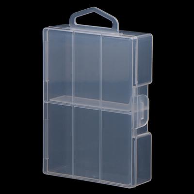 Transparente Batterie-Aufbewahrungsbox für 18650-Batterien, Kunststoff-Organizer mit Hardware-Zubehör und durchsichtiger Trennwand mit Abdeckung,