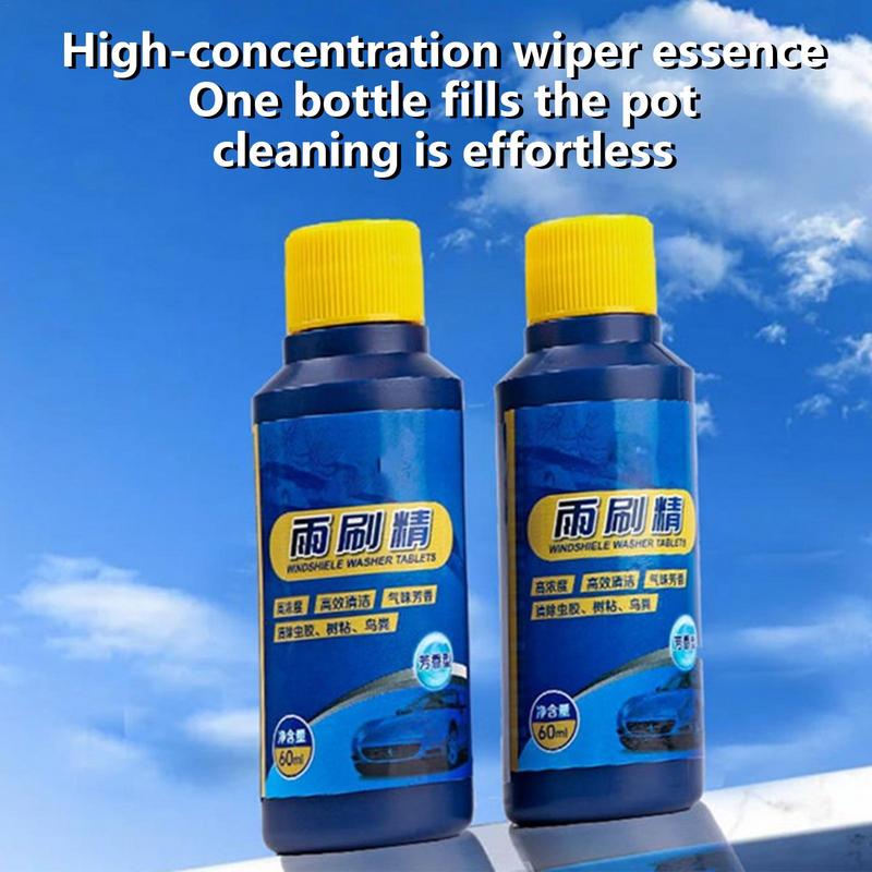Čisticí kapalina na čelní sklo automobilu 60ml, celoroční odstraňovač nečistot, voňavý čistič čelního skla automobilu, čištění automobilů