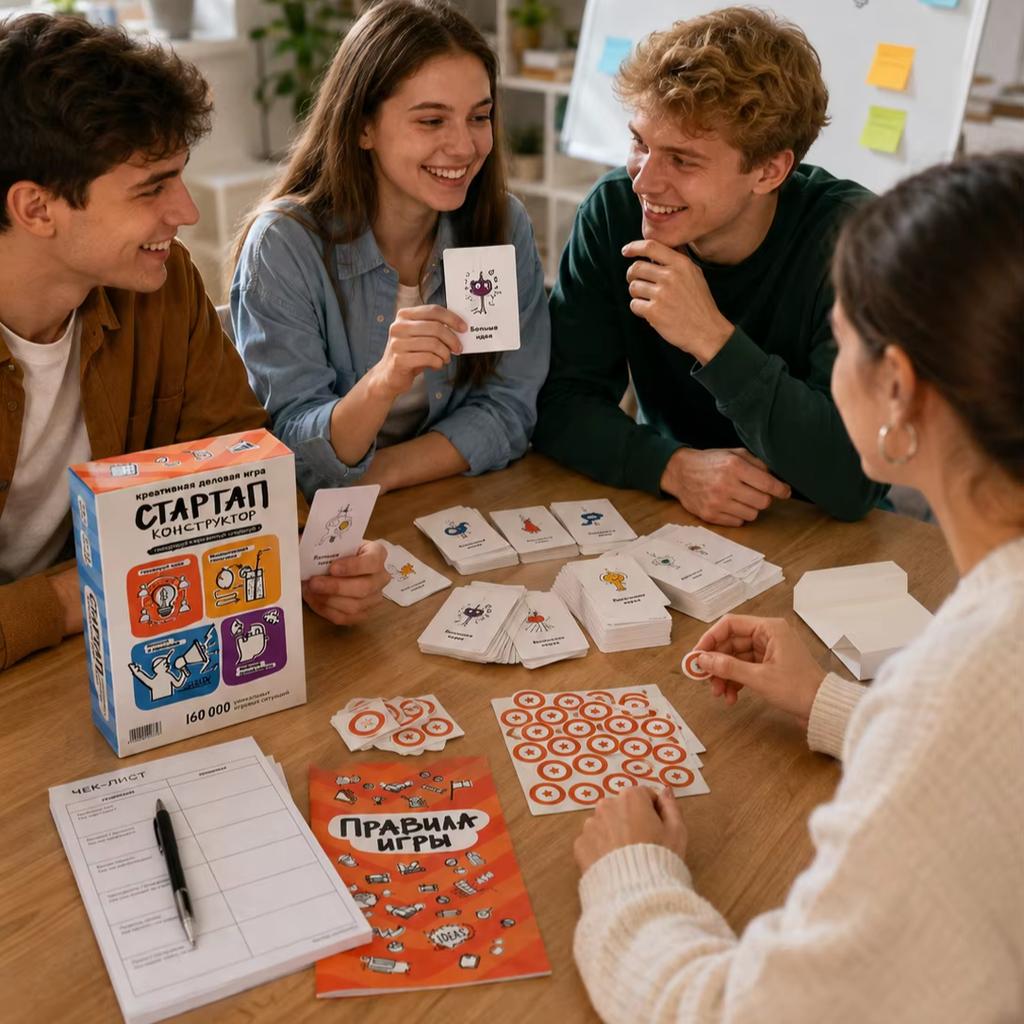 Creative Business Card Strategy Party Game for Adults Team Building Innovation Training Russian Version