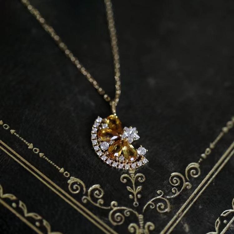 2022 Fresh Lemon Slice Pendant Necklace, Women's S925 Sterling Silver, Versatile Personality Temperament Clavicle Chain