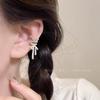Pure White Bow Ear Clip for Women - Trendy, Sweet, High-End, No Piercing Needed