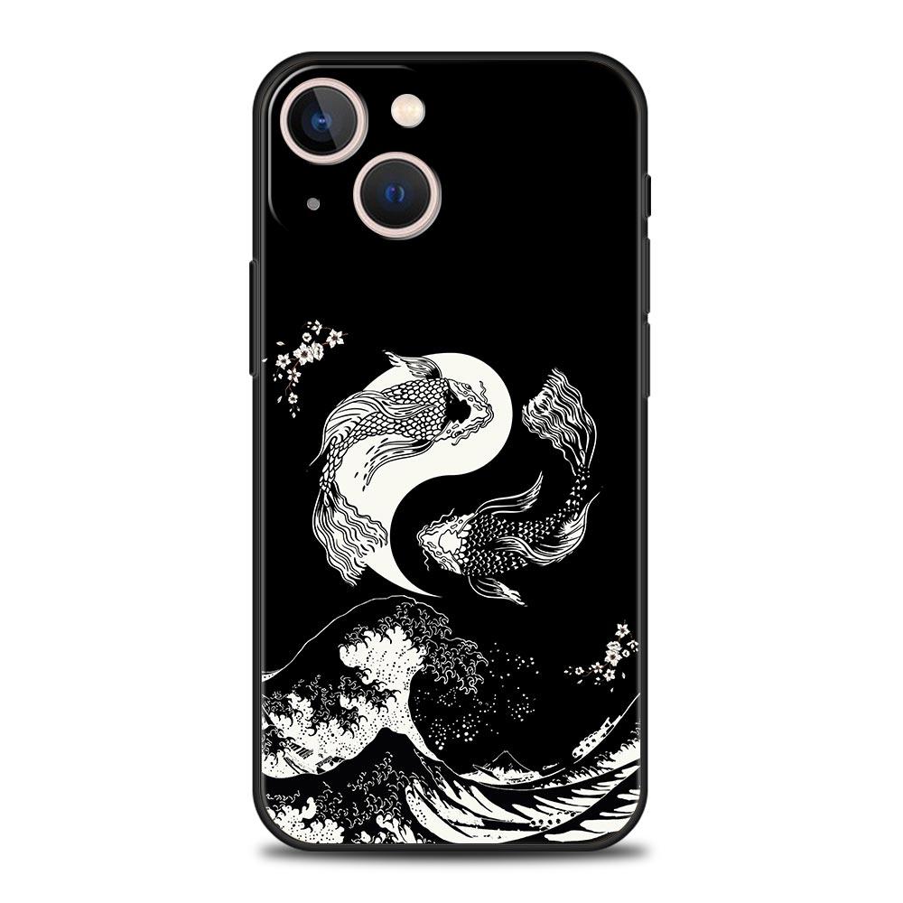 

Роскошный чехол для телефона для iPhone 16 15 14 11 Pro Max 13 12 XS X XR 7 8 Plus Золотой Великая волна в Канагаве Чехол для серфинга Защита iPhone 14Pro Max