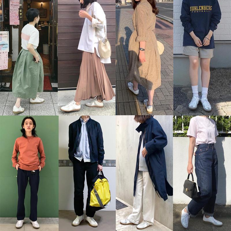 Rindslederversion~ Frühling und Herbst Deutsche Trainingsschuhe Damen Echtleder Retro Innen erhöhende Plateau Weiße Schuhe Vielseitige Sport