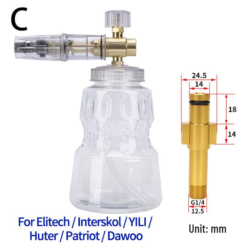 High-Pressure Foam Sprayer Nozzle for Car Washing with Large Opening and Copper-Plated Aluminum PA Bottle
