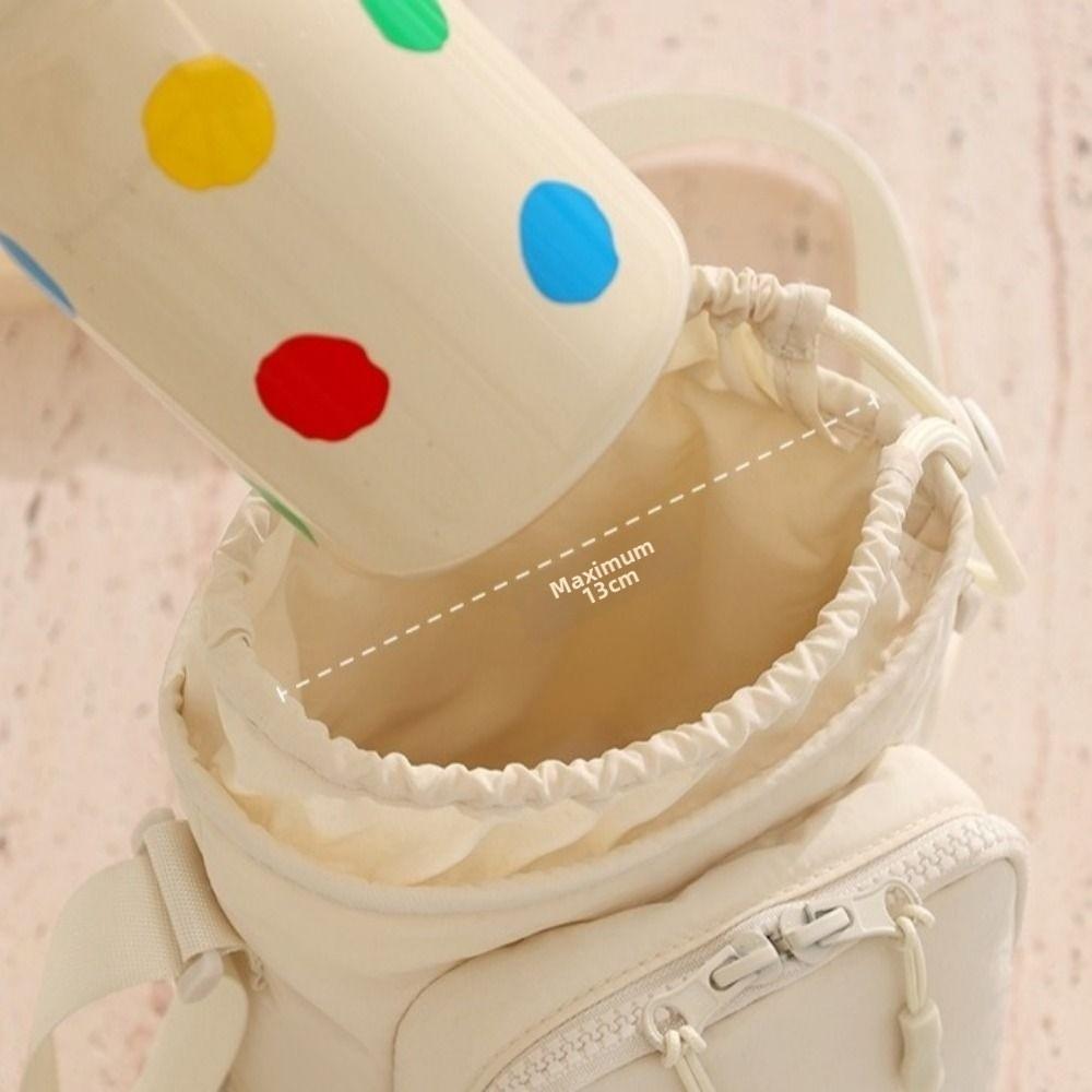 Adjustable Shoulder Strap Bottle Storage Bag Phone Pocket Water Bottle Carrier  Walking Picnic