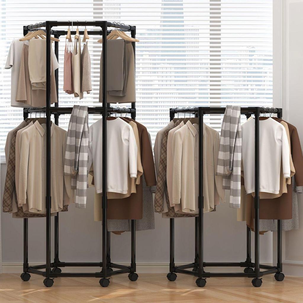 Multi-Functional Rotating Floor-Standing Drying Rack for Clothes and Hats