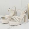 Fashion New High-heeled Sandals Summer Shoes for Women Platform Soft Leather Comfortable Heightening Women's Shoes Party Sandales Femmes