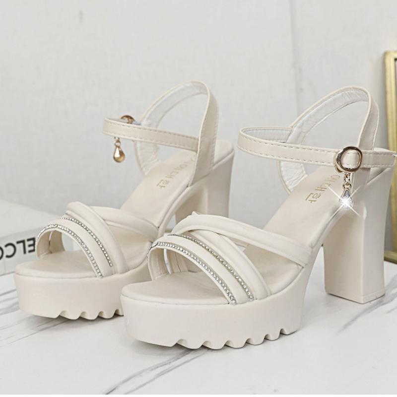 Fashion New High-heeled Sandals Summer Shoes for Women Platform Soft Leather Comfortable Heightening Women's Shoes Party Sandales Femmes