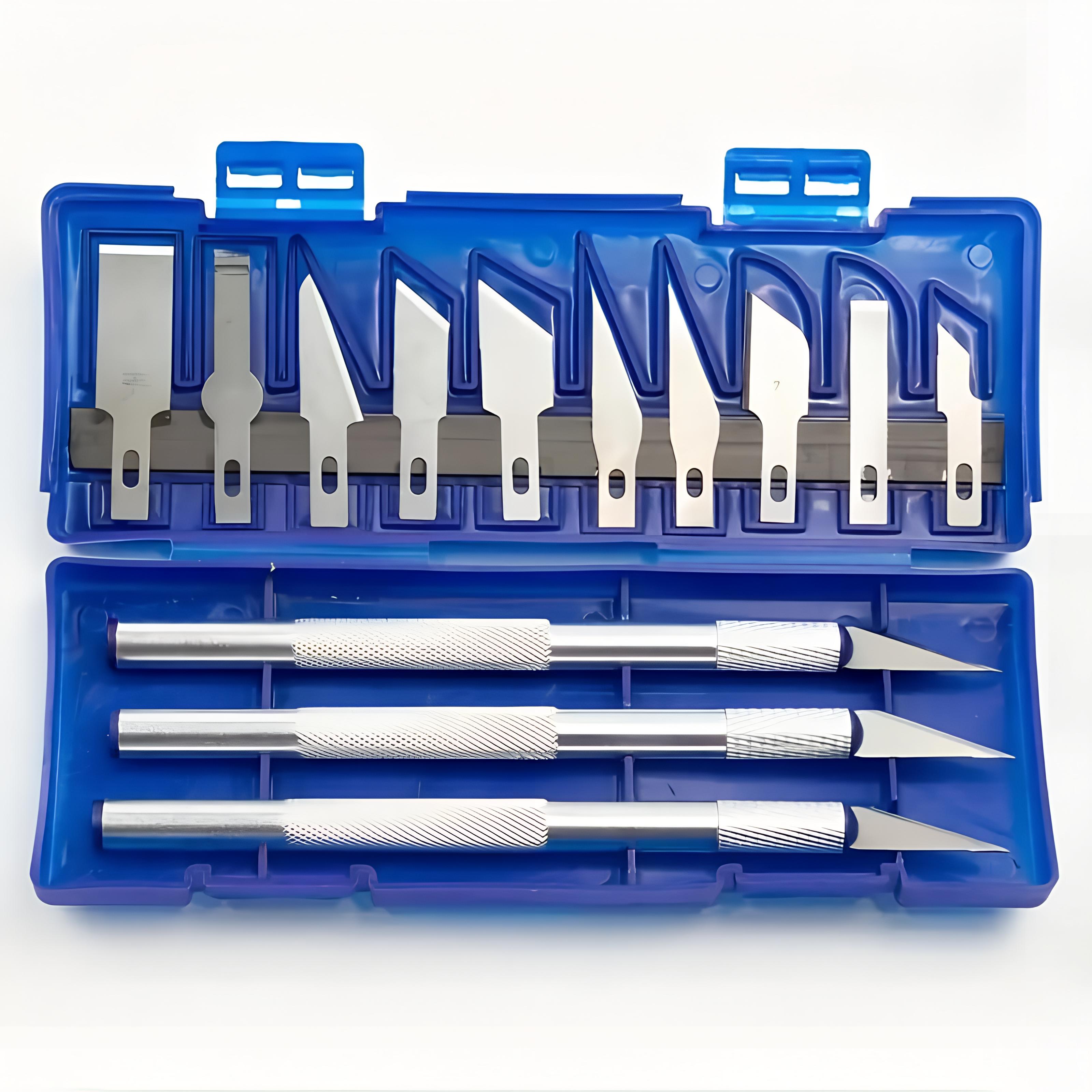 

13 шт., нож для резьбы по металлу, ручка, стиль, художественная печать, резка, ручная комбинация, вырезки из бумаги, нескользящий гаджет, инструмент для прецизионного ремонта «сделай сам» синий