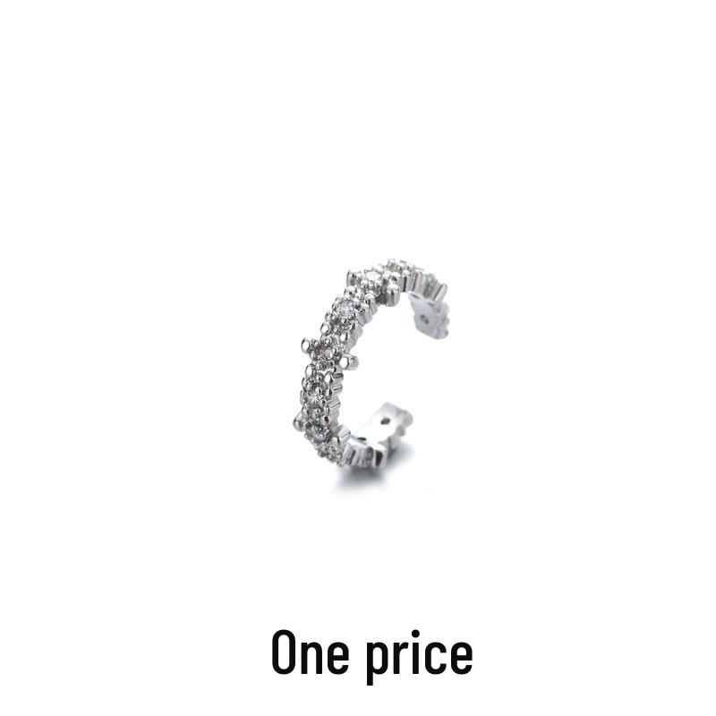 Zirkonový geometrický nepravidelný dvouvrstvý náušnicový klip: Unisex trendy kroucené náušnice, nevyžadují piercing.