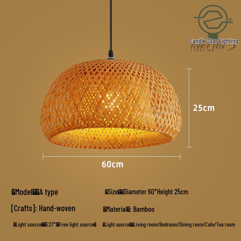 Zen Style Bamboo Rattan Pendant Light for Tea Rooms and Restaurants