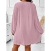 Women Fashion V Neck Long Sleeve Loose Plus Size Midi Dress