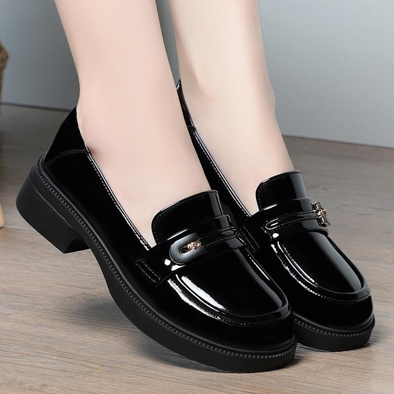 Women's Chunqiu 2026 New Deep-mouth Women's Shoes Women's Single Shoes Mother Shoes Platform British Small Leather Shoes