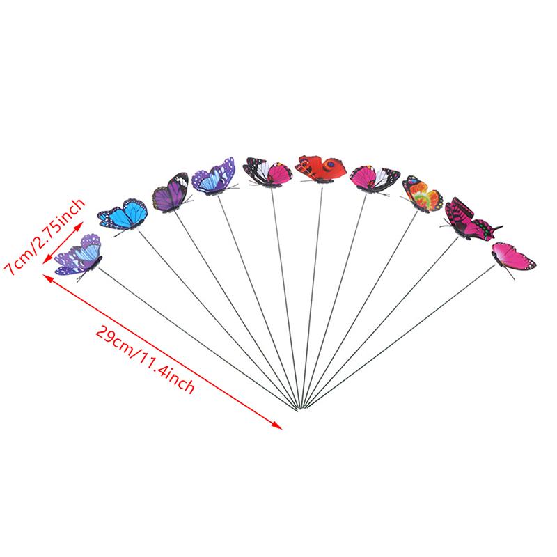 10pcs Butterflies Garden Yard Planter Colorful Outdoor Decor Flower Pots Decor