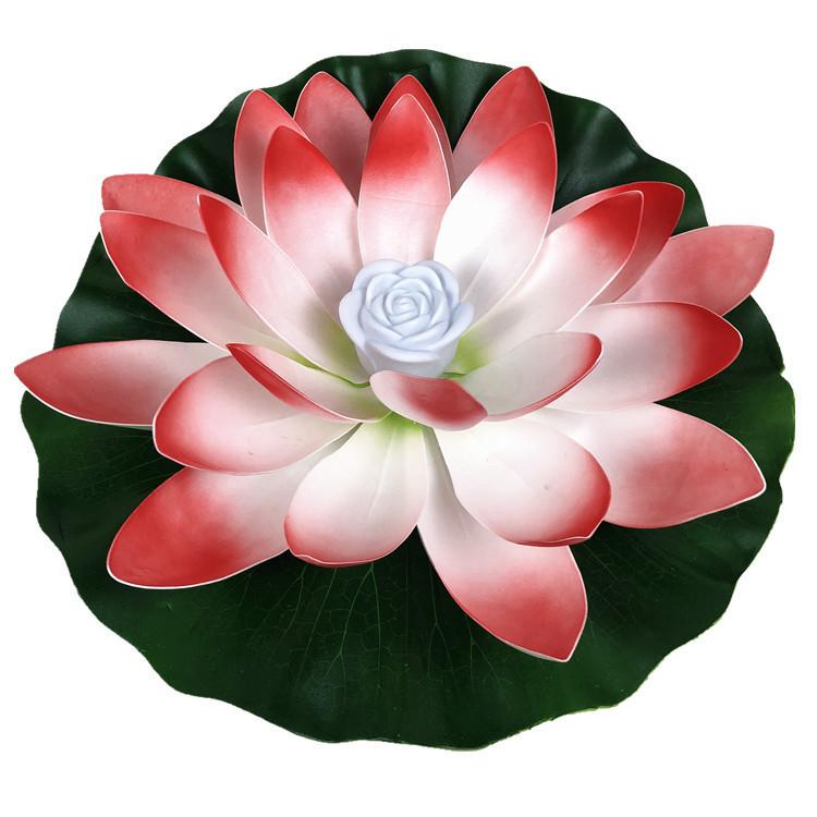 Beautiful Led Lotus Flower Lamp Water Floating Decorative Light With Battery Included For Outdoor And Indoor Use 18cm Red