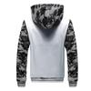 Large Size Camouflage Splicing Cardigan Men's Sweater Hooded Autumn and Winter Clothing Men's Sports Padded and Thickened Men's Jacket
