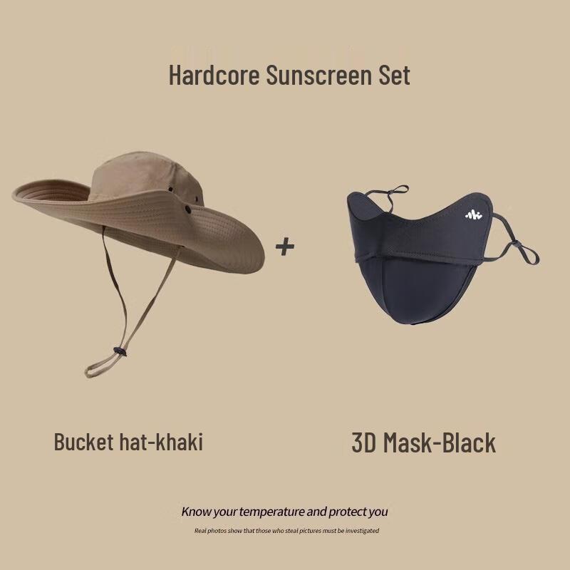HANDUNYOU Wide-Brim Sun Protection Bucket Hat with Mask