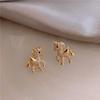 Children's Stud Earrings 'Unicorn' Golden Tone with Inlay…