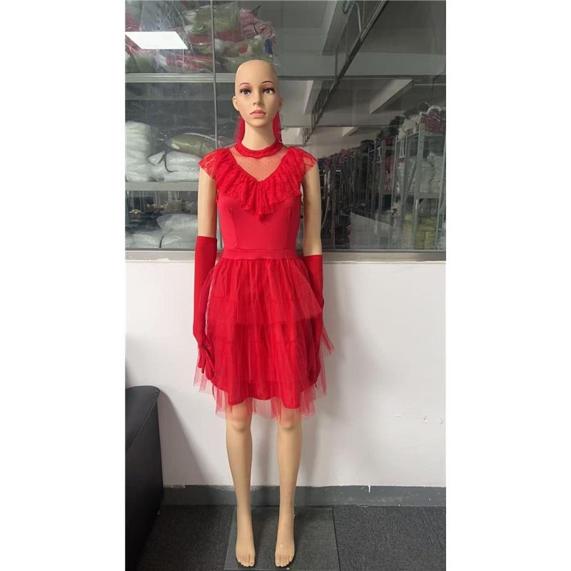 Grenzüberschreitende Unterwelt-Großmeisterin Lydia Cosplay Netzkleid Halloween Cosplay Bühnenbrautkostüm