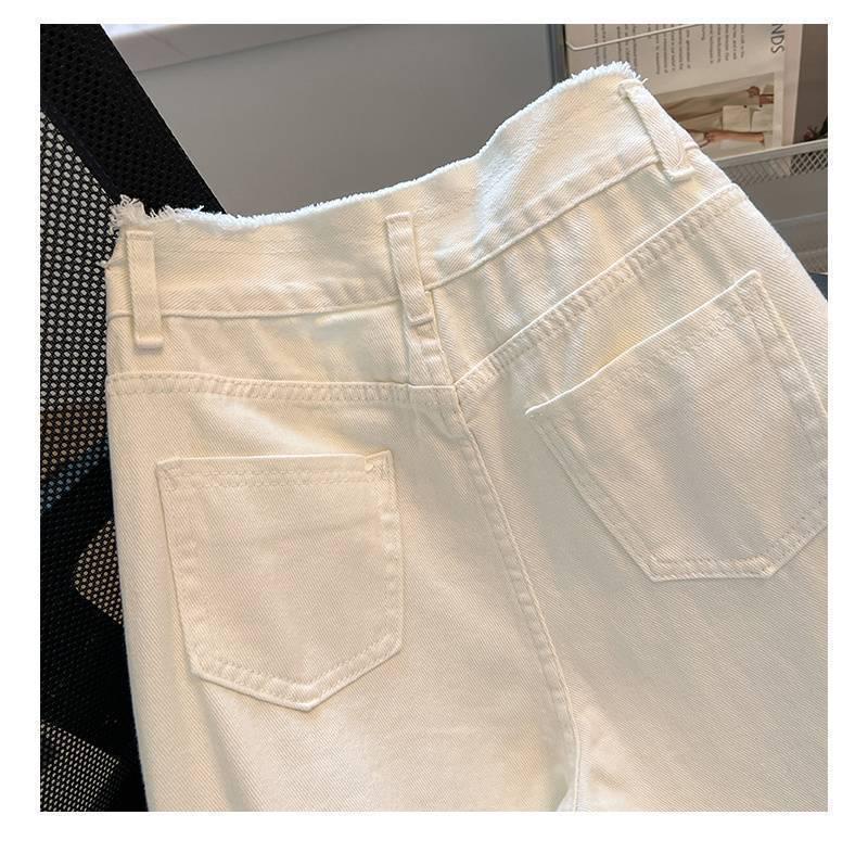 2025 Women's High Waist Retro Wide Leg Jeans - White