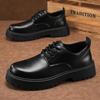 Herren Herbst Business wasserdichte schwarze Lederschuhe Kochschuhe Herren vielseitige Plateau Arbeitsschuhe