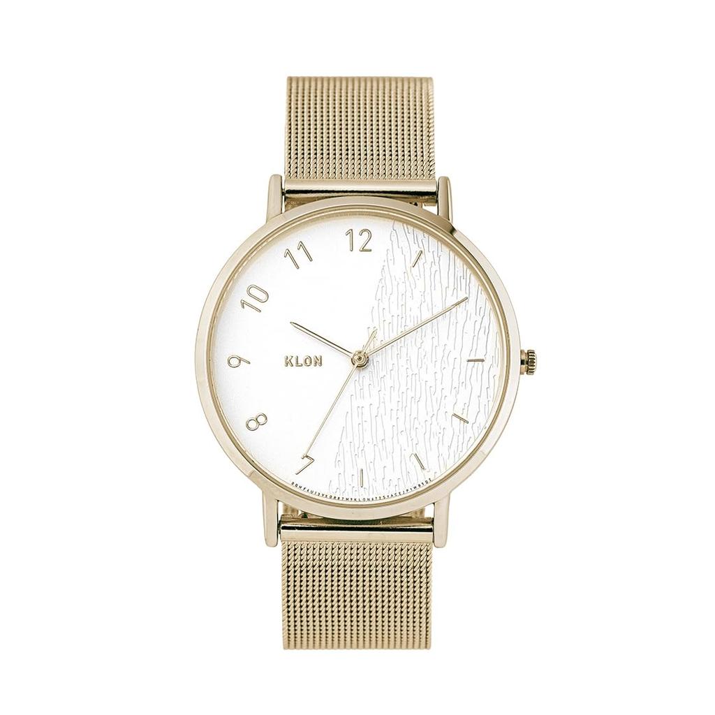KLON CONNECTION HALFGRAIN LATTER GOLD EDITION 38mm Limited Edition Stylish Watch, Christmas/Holiday Watch, Gold, Color, Gift, Popular, Unisex,