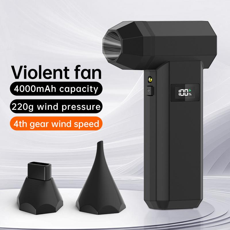 Foreign trade new violent fan handheld 140,000 to high speed brushless motor outdoor fan camping snow blowing fan