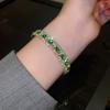 Emerald Square Geometric Zirconia Bracelet - Luxurious and Unique Handpiece with Fashionable Style for Women.